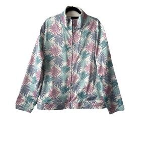 ASOS Design Tropical Satin Floral Full Zip Jacket Men's XL Y2K Resort Streetwear